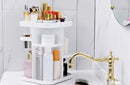 360 Rotating Makeup Organizer, Large Capacity Cosmetic Storage for Bedroom and Bathroom, White