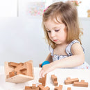 Wooden Brain Teaser Puzzle, 3D Cube Block Puzzle for Adults, 2.75 Inches