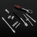 46-Piece 1/4 Inch Drive Socket Wrench Set, Chrome Vanadium Ratchet and Bit Kit, Black Case
