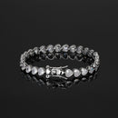 Heart Tennis Bracelet for Women with Micro-Paved Zirconia, 7 Inch Silver Bracelet