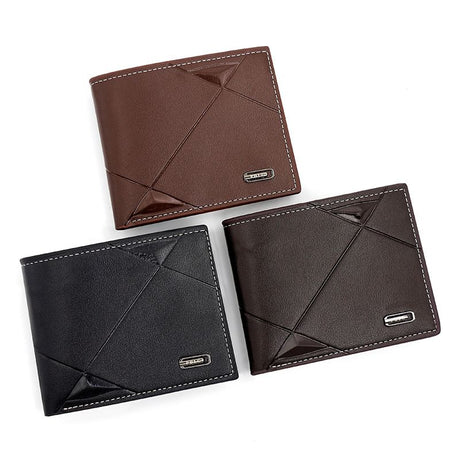 Men's PU Leather Bifold Wallet with Zipper Coin Pocket, Card Slots and ID Window, Dark Brown