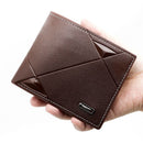 Men's PU Leather Bifold Wallet with Zipper Coin Pocket, Card Slots and ID Window, Dark Brown