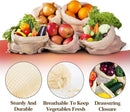 Set of 10 Reusable Mesh Produce Bags, Washable Grocery Storage Bags