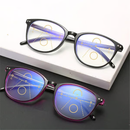Progressive Multifocal Reading Glasses Blue Light Blocking Computer Glasses Black-Red Strength 4.0