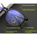 Progressive Multifocal Reading Glasses Blue Light Blocking Computer Glasses Black-Red Strength 4.0