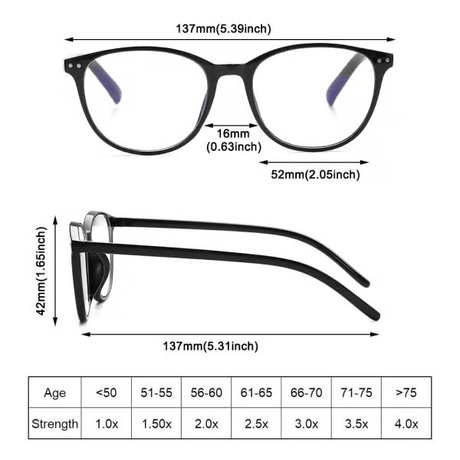 Progressive Multifocal Reading Glasses Blue Light Blocking Computer Glasses Black-Red Strength 4.0