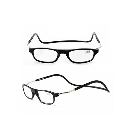 Smart Reading Glasses with Magnet Black +1