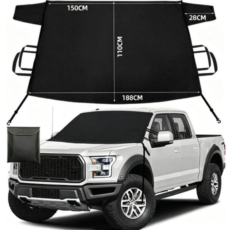 600D Snow Fropcs Windshield Cover Extra Large 180x110cm windproof Fropcs Protection compatible with Trucks