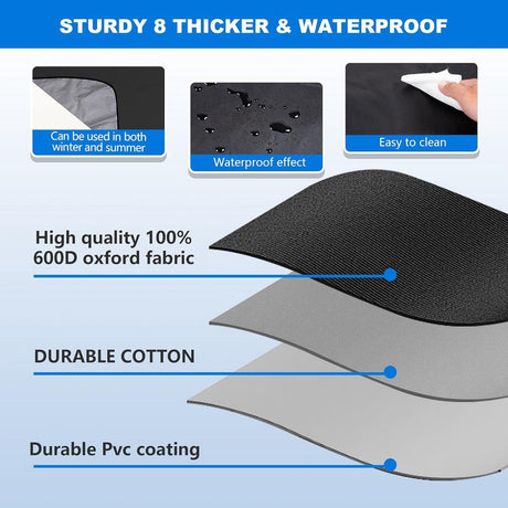 600D Snow Fropcs Windshield Cover Extra Large 180x110cm windproof Fropcs Protection compatible with Trucks