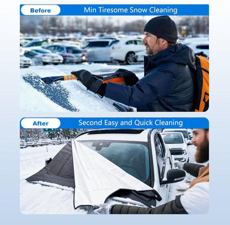600D Snow Fropcs car trunk windshield cover 65x43in  windproof Fropcs Protection compatible with Cars  & SUVs& Trucks