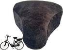 Bicycle Saddle Cover Fleece Seat Cushion Black, 21-27 cm