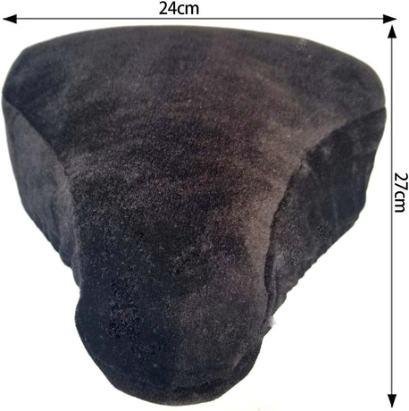 Bicycle Saddle Cover Fleece Seat Cushion Black, 21-27 cm