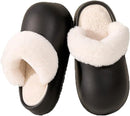 Womens Winter Slippers Waterproof Removable Lining Black, Size 38-39, 24 cm