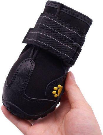 Dog Shoes Adjustable Paw Protectors Black, 7.5 x 6.5 cm