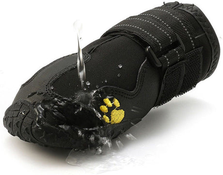 Dog Shoes Adjustable Paw Protectors Black, 7.5 x 6.5 cm
