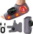 Foot Massager with Heat and Vibration Cordless Rechargeable Compression Wrap Grey