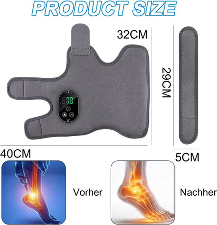 Foot Massager with Heat and Vibration Cordless Rechargeable Compression Wrap Grey