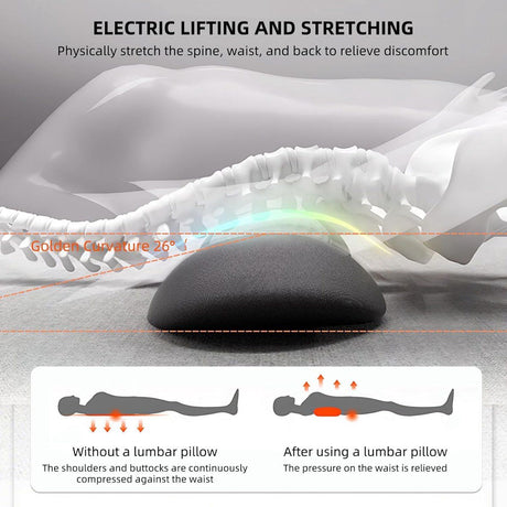 Lumbar Cushion 3 in 1 Massage and Heating Support USB Dark Gray