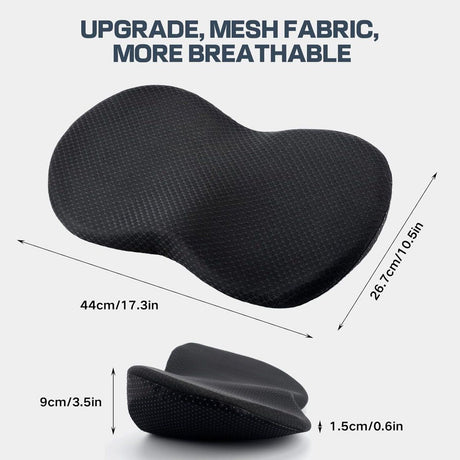 Car Seat Cushion Memory Foam Wedge for Lower Back Support Black, 44 x 23.5 x 9.5 cm