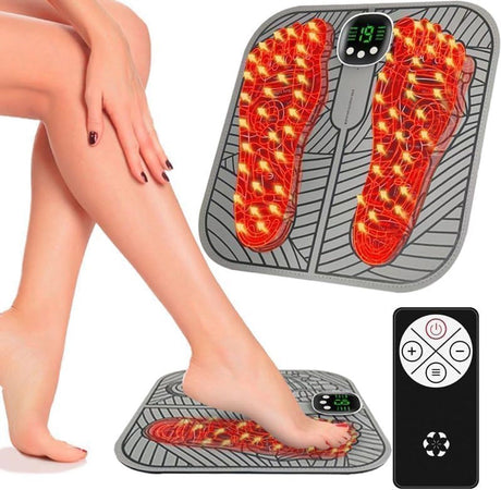 Electric Foot Massager USB Massage Mat with Remote Control Grey, 8 Modes, 19 Levels