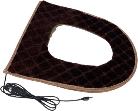 USB Heated Toilet Seat 5 Level Heating with Timer Brown