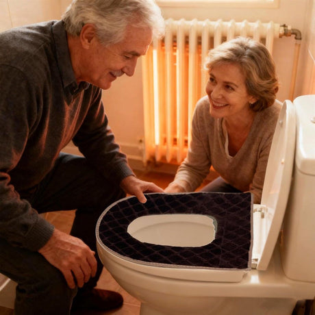 USB Heated Toilet Seat 5 Level Heating with Timer Brown