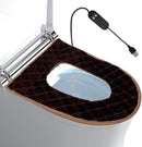 USB Heated Toilet Seat 5 Level Heating with Timer Brown