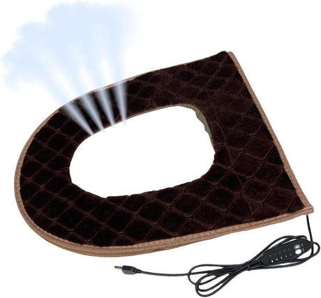 USB Heated Toilet Seat 5 Level Heating with Timer Brown