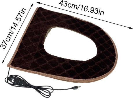 USB Heated Toilet Seat 5 Level Heating with Timer Brown