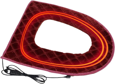 USB Heated Toilet Seat 5 Level Heating with Timer Burgundy