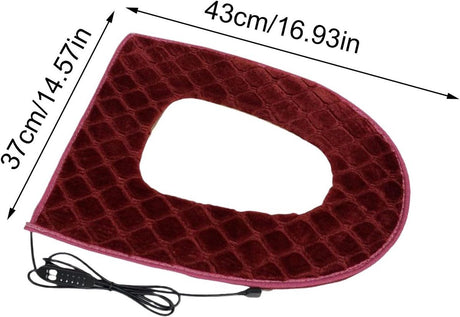 USB Heated Toilet Seat 5 Level Heating with Timer Burgundy