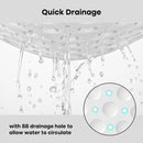 Corner Shower Mat Non Slip with Suction Cups White, 54 x 54 cm