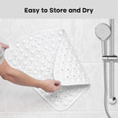 Corner Shower Mat Non Slip with Suction Cups White, 54 x 54 cm