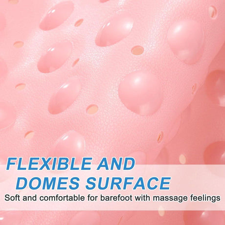 Corner Shower Mat Non Slip with Suction Cups Pink, 54 x 54 cm
