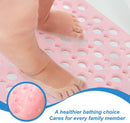 Corner Shower Mat Non Slip with Suction Cups Pink, 54 x 54 cm