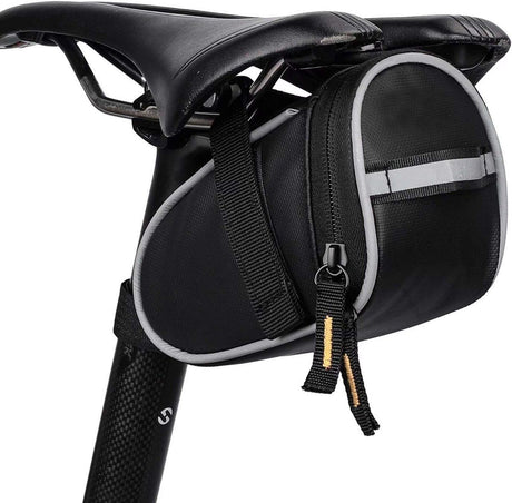 Bicycle Saddle Bag MTB Repair Tool Pouch with Reflective Trim Black