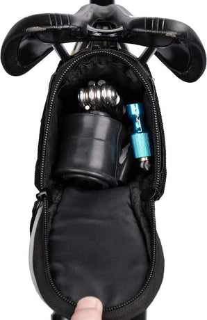 Bicycle Saddle Bag MTB Repair Tool Pouch with Reflective Trim Black