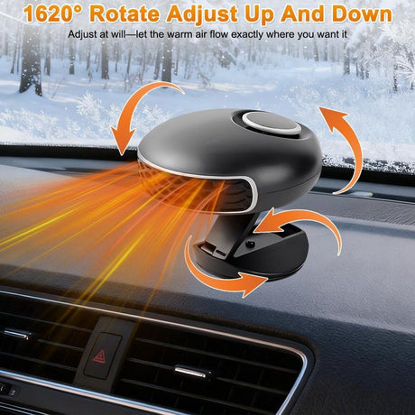 Car Heater 12V 150W Fast Heating and Cooling Defroster Black, 12.5 x 6 cm