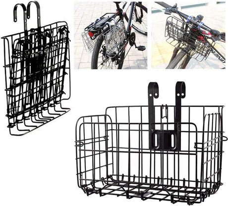 Foldable Bicycle Basket Removable Metal Mesh with Quick Release