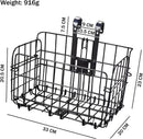 Foldable Bicycle Basket Removable Metal Mesh with Quick Release