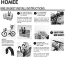 Foldable Bicycle Basket Removable Metal Mesh with Quick Release