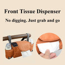 Universal Stroller Storage Bag with Cup Holder and Tissue Pocket Brown