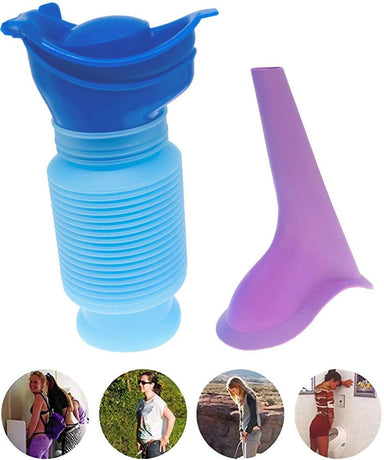 2 Pack Reusable Unisex Urinal Toilet Kit for Camping and Car, 750 ml
