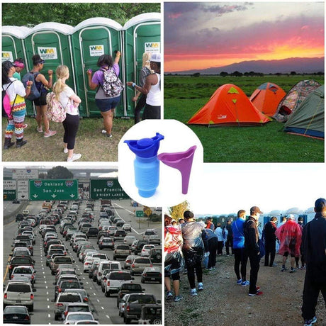 2 Pack Reusable Unisex Urinal Toilet Kit for Camping and Car, 750 ml