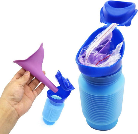 2 Pack Reusable Unisex Urinal Toilet Kit for Camping and Car, 750 ml