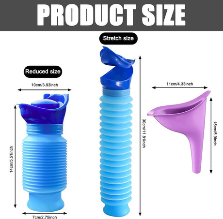 4 Pack Reusable Unisex Urinal Toilet Kit for Camping and Car, 750 ml