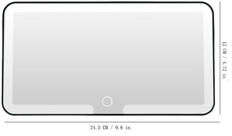 Car Sun Visor Makeup Mirror with LED Rechargeable and Dimmable Black, 3 Brightness Levels