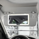 Car Sun Visor Makeup Mirror with LED Rechargeable and Dimmable Black, 3 Brightness Levels
