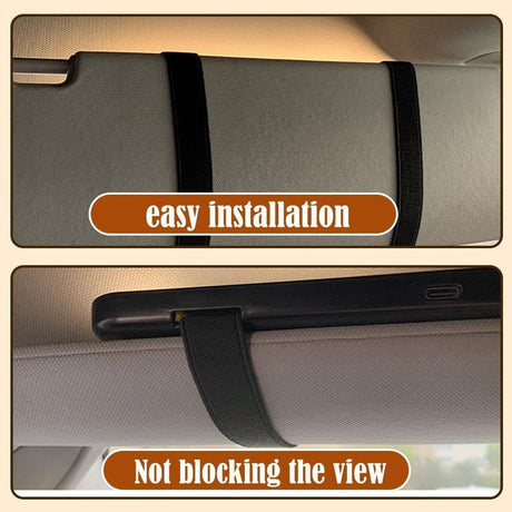 Car Sun Visor Makeup Mirror with LED Rechargeable and Dimmable Black, 3 Brightness Levels