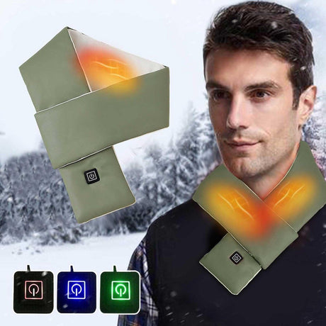 USB Heated Scarf Neck Wrap with 3 Temperature Settings Green, 10 x 80 cm